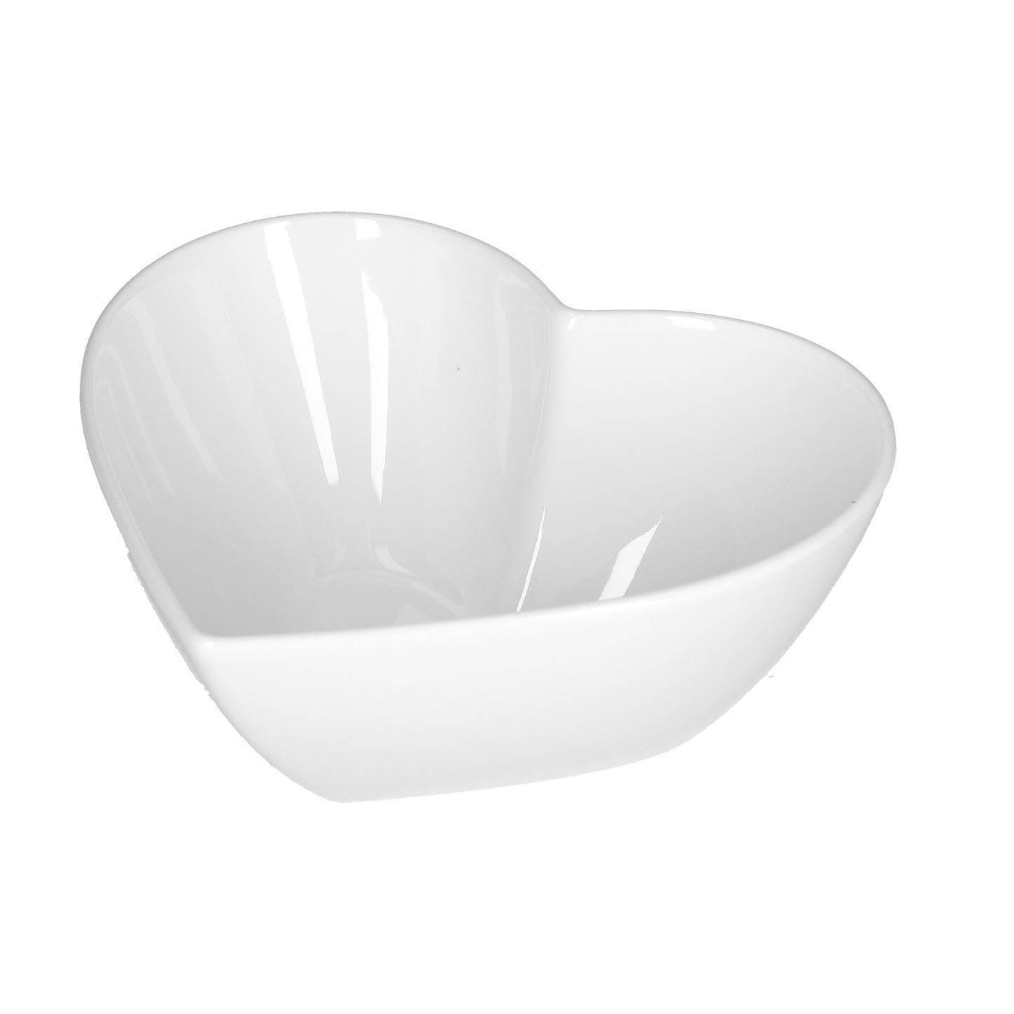 Ciotola in porcellana bianca a forma di cuore. Dimensioni: 13 x 13 x h 5,5 cm Lavabile in lavastoviglie Utilizzabile in microonde. Utilizzabile in forno tradizionale.. In negozio e online su tuttochic.it