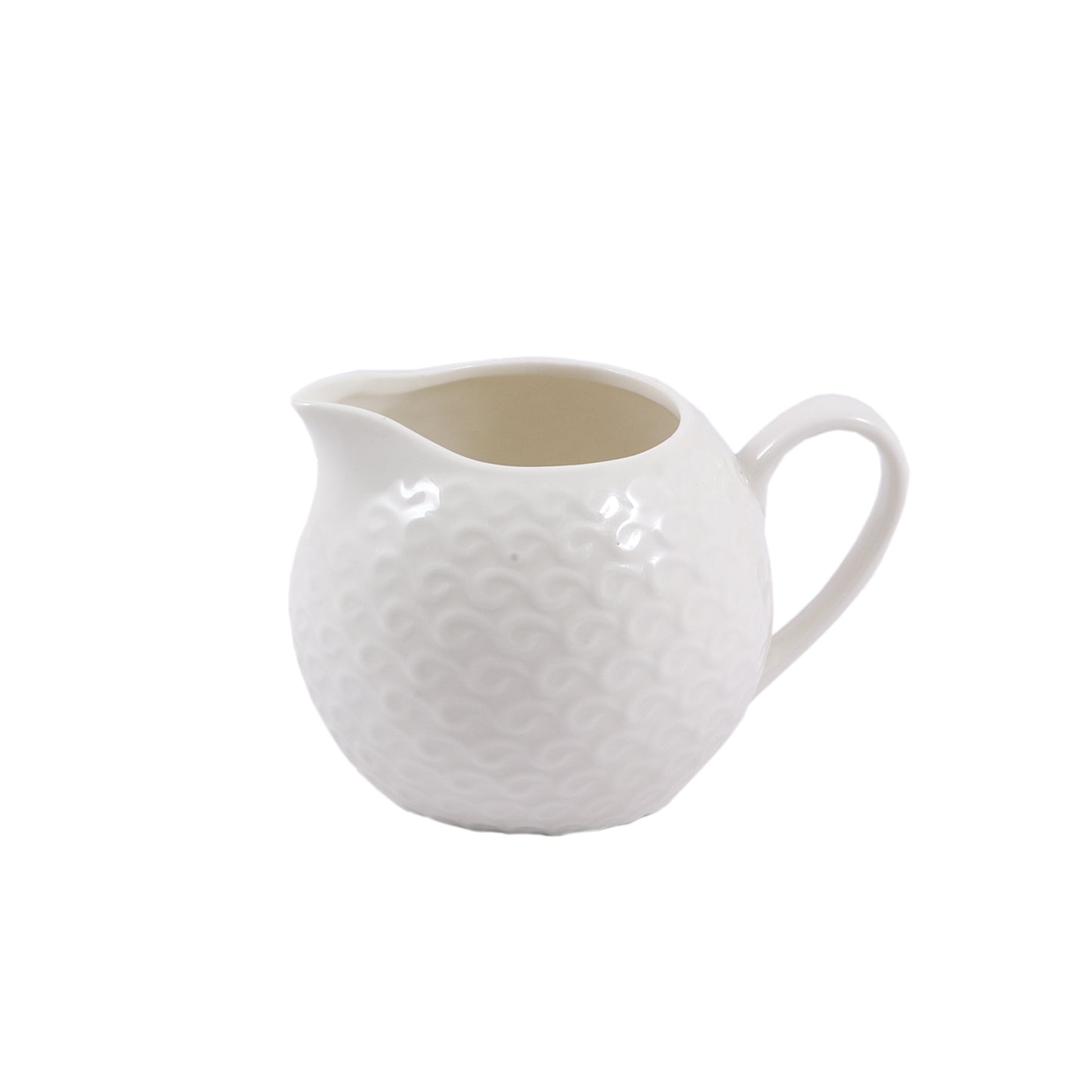 Lattiera in porcellana bianca decorata. Dimensioni e capacità: 200 cc 9x9xh9 cm. In negozio e online su tuttochic.it