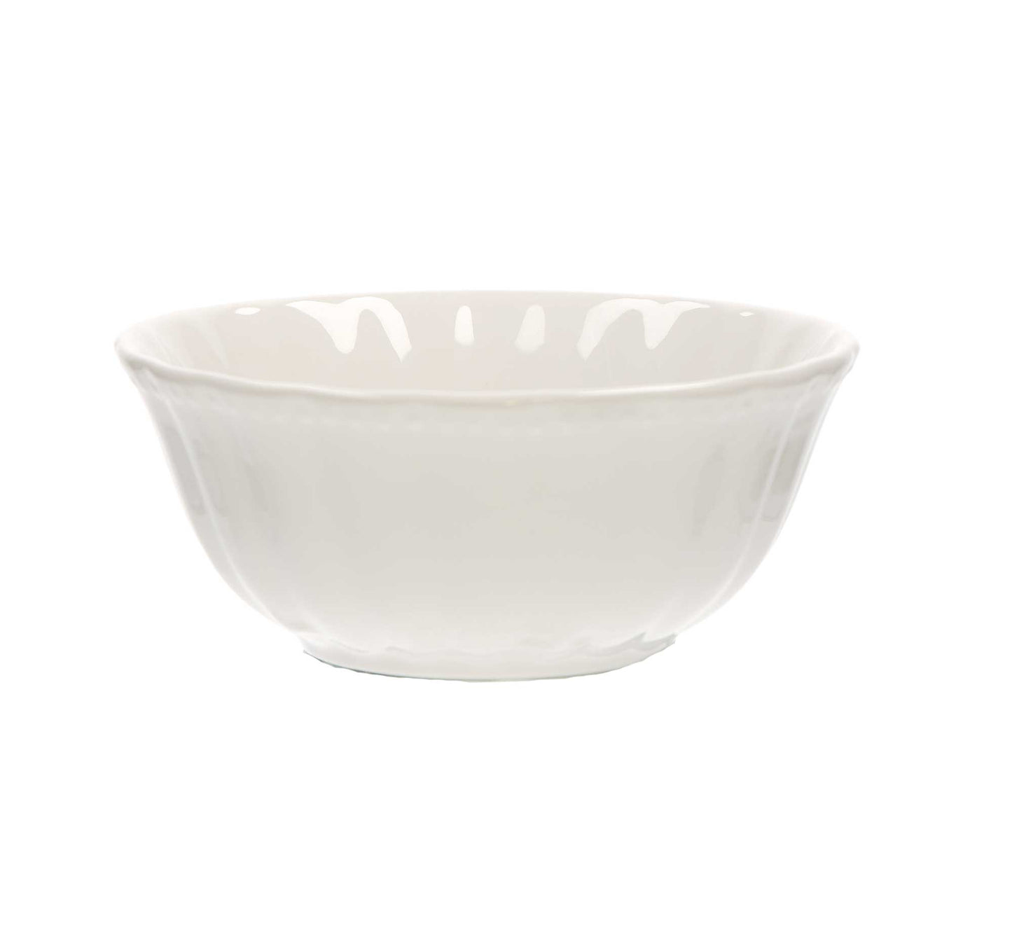 Set di 6 coppette in porcellana bianca lavorata. Dimensioni: cm Ø 12 x h 5 Lavabile in lavastoviglie Utilizzabile in microonde Utilizzabile in forno tradizionale. In negozio e online su tuttochic.it