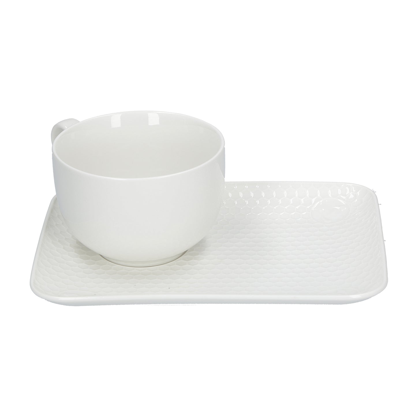 Set colazione in porcellana bianca composto da 1 tazza da latte e 1 vassoio in confezione regalo. Lavabile in lavastoviglie Utilizzabile in microonde Utilizzabile in forno tradizionale. In negozio e online su tuttochic.it