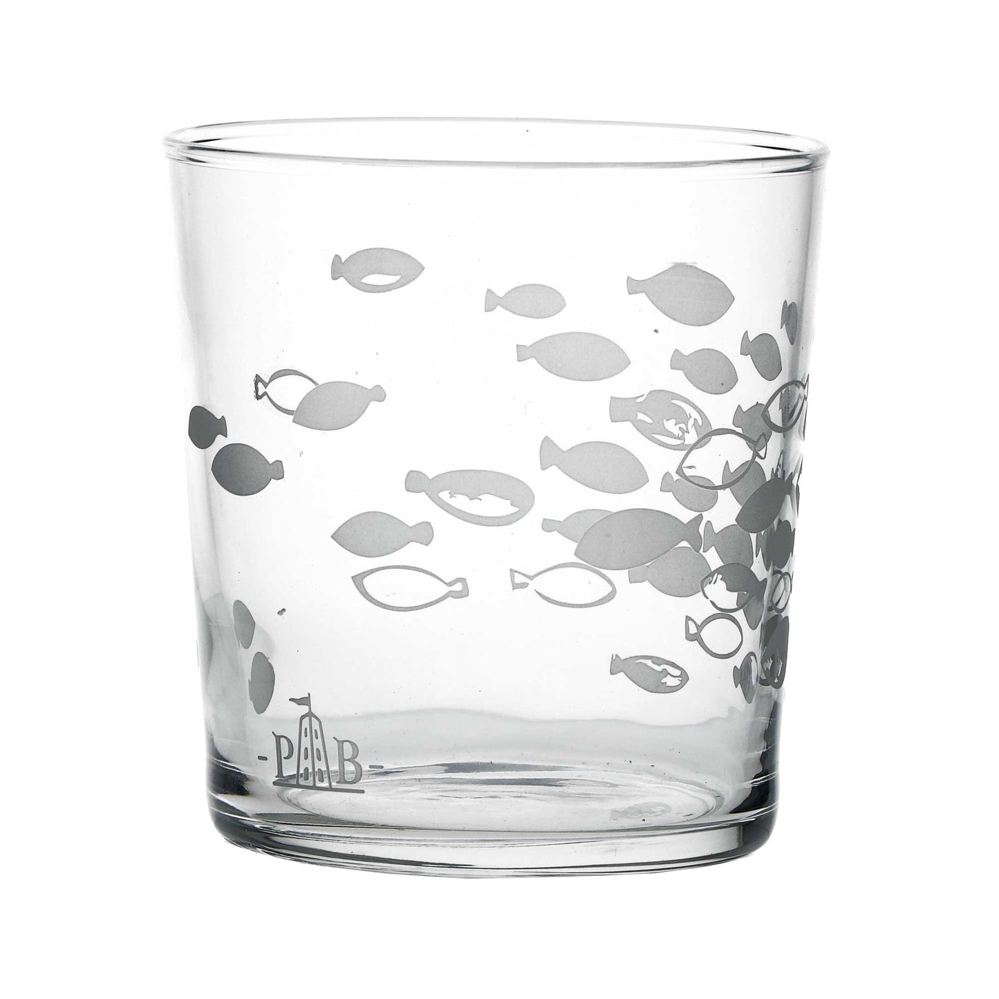 Set di 6 bicchieri in vetro con decoro pesci. Fiori, pesci, geometrie, Babila porta eleganza sulla tavola di tutti giorni combinando la trasparenza del vetro alle sue ricercate serigrafie. Dimensioni: 350 cc; Ø 8,5 h 9 cm. Lavabile in lavastoviglie. In negozio e online su tutttochic.it