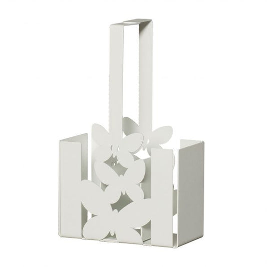 Porta posate in metallo verniciato con decoro farfalle. Dimensione: 15 x 8P x 25H. In negozio e online su tuttochic.it