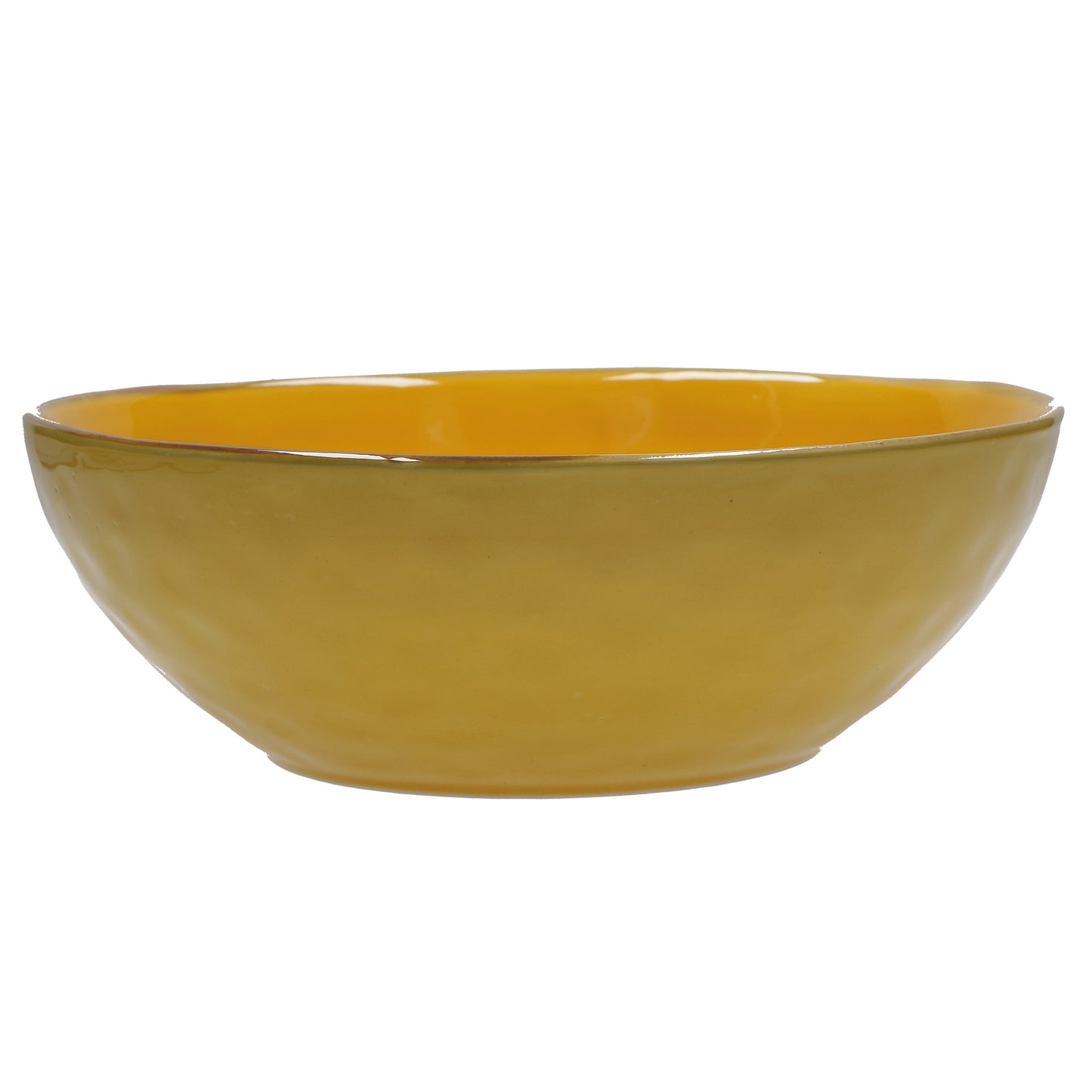 Insalatiera in porcellana di colore ocra. Dimensioni: cm Ø 26 x 9 h in Stoneware Non Utilizzabile in forno tradizionale. In negozio e online su tuttochic.it