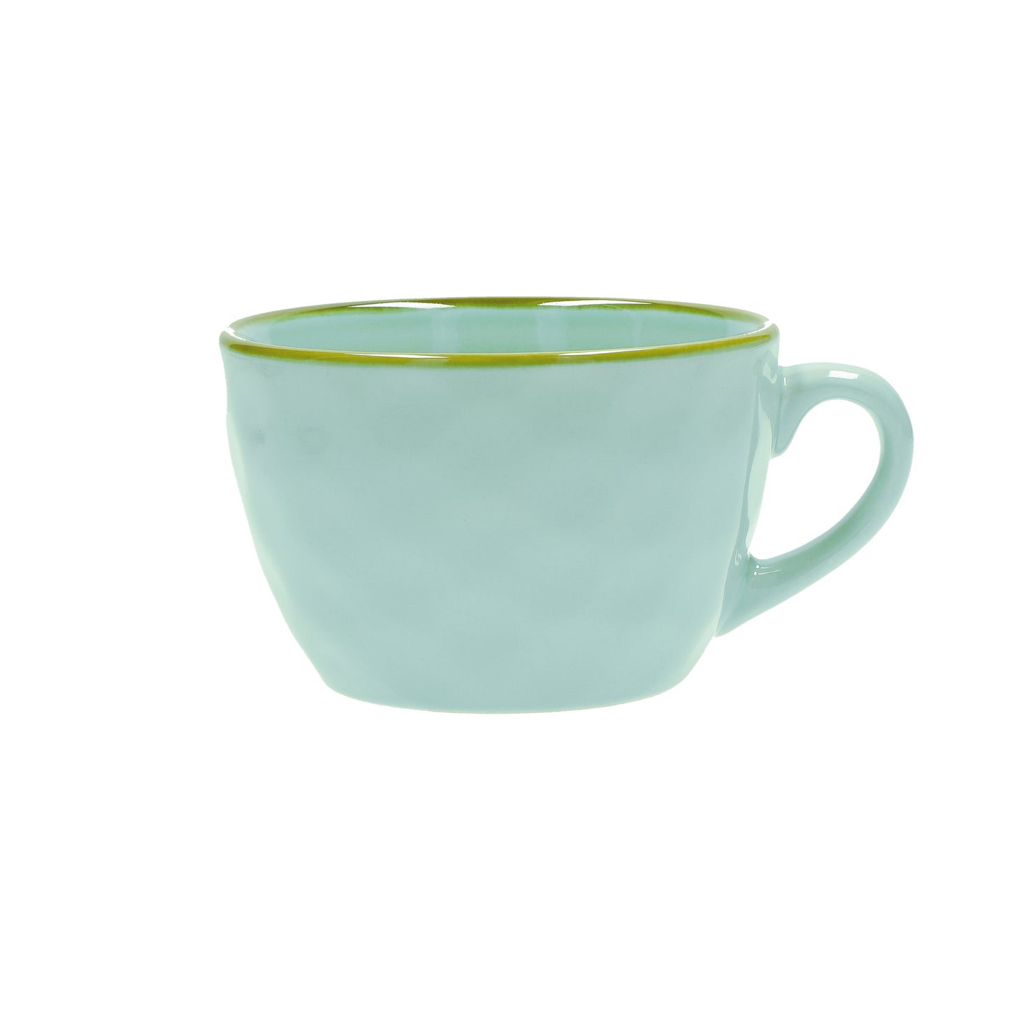 Tazzone da colazione in porcellana di colore verde acqua. Colori e forme moderne si mescolano con armonia ed elementi della tradizione. Dimensioni: Ø 7 cm, 420 cc. In negozio e online su tuttochic.it