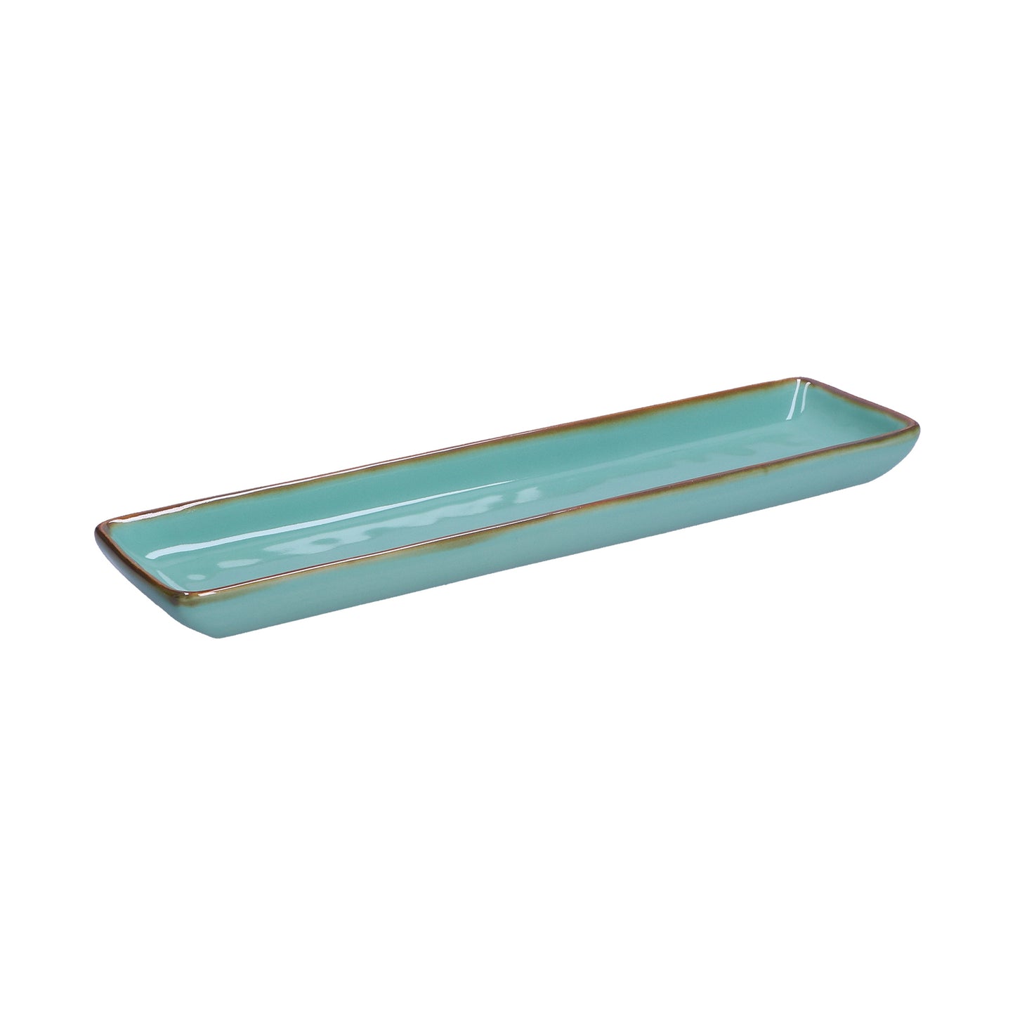 Vassoietto rettangolare in porcellana di colore verde acqua. Colori e forme moderne si mescolano con armonia ed elementi della tradizione. Dimensioni: cm 32 x 8 Materiali: Stoneware Lavabile in lavastoviglie Utilizzabile in microonde. In negozio e online su tuttochic.it