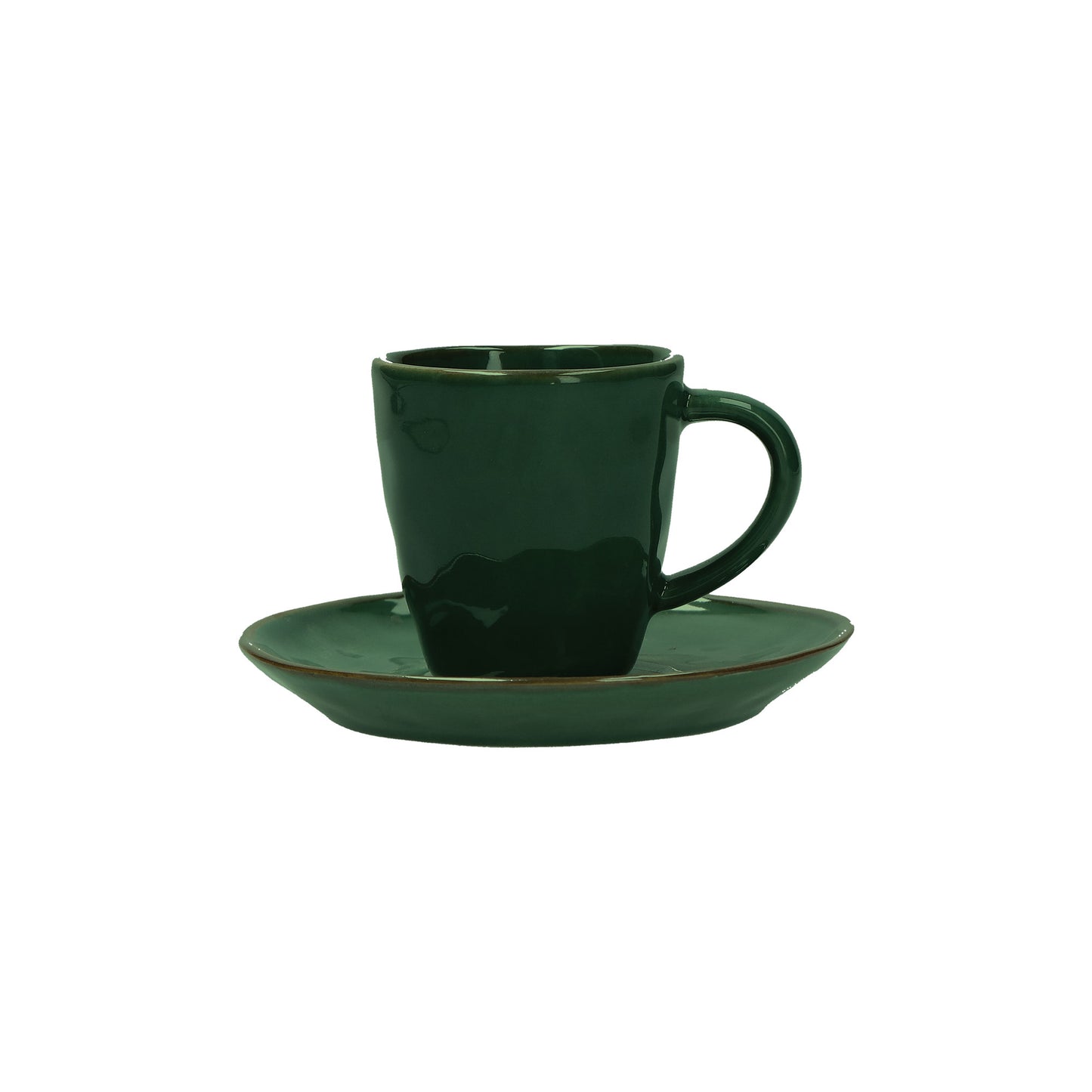 Tazzina caffè con piattino di colore verde bosco della linea Concerto. L’apparecchiatura è bellissima tono su tono o nei diversi abbinamenti di colore. Materiale: Stoneware Capacità: 90 cc Lavabile in lavastoviglie. Utilizzabile in microonde. Non Utilizzabile in forno tradizionale. In negozio e online su tuttochic.it