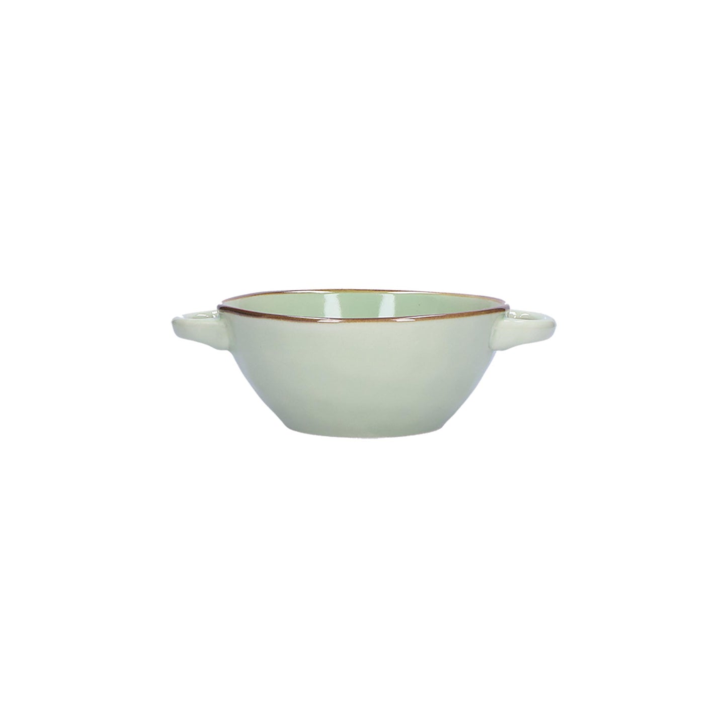 Ciotola per zuppa di colore tè verde della linea Concerto. L’apparecchiatura è bellissima tono su tono o nei diversi abbinamenti di colore. In Stoneware Dimensioni: cm 19,5 x 15 x h 6,5 - Capacità: 600 cc. Utilizzabile in lavastoviglie e microonde. Non in forno tradizionale. In negozio e online su tuttochic.it