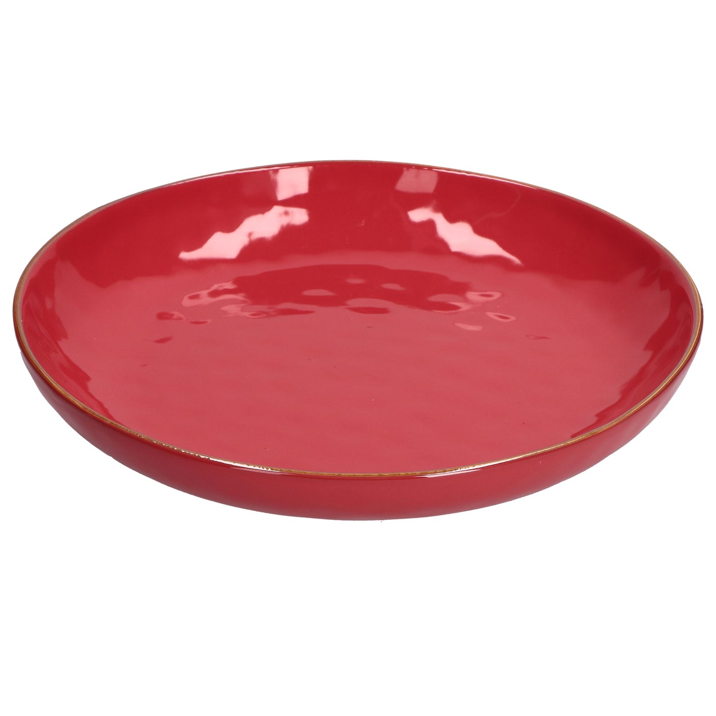 Piatto portata tondo Gourmet Bowl in gres porcellanato di colore rosso corallo. Dimensioni: cm Ø 30 Linea CONCERTO Un concerto di colori, tattili e materici, declinati in delicate sfumature colore, con un sottile bordo dorato che li ravviva. In negozio e online su tuttochic.it