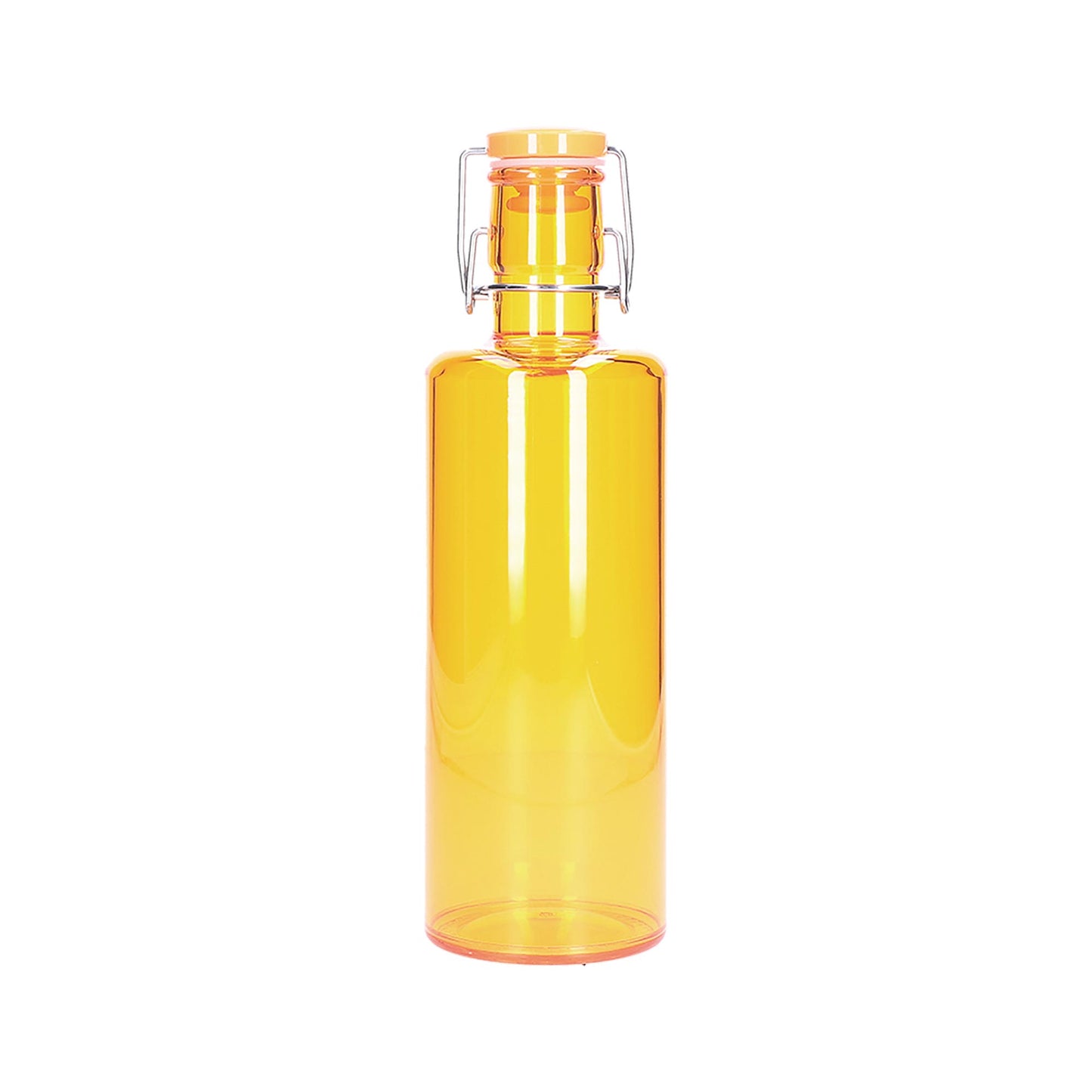 Bottiglia in acrilico di colore arancione, per alimenti, lavabile in lavastoviglie. Capacità: lt. 1,0Dimensioni: cm ø 8,5 x 28 h. In negozio e online su tuttochic.it