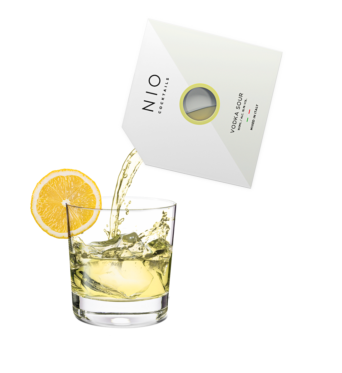 Cocktail Vodka Sour Una miscela rinfrescante di lime piccante, sciroppo di zucchero e Ketel One Vodka. I cocktail NIO sono creati su ricetta di Patrick Pistolesi, miscelati artigianalmente in Italia con i migliori spirit al mondo e confezionati in packaging 100% riciclabile. In negozio e online su tuttochic.it