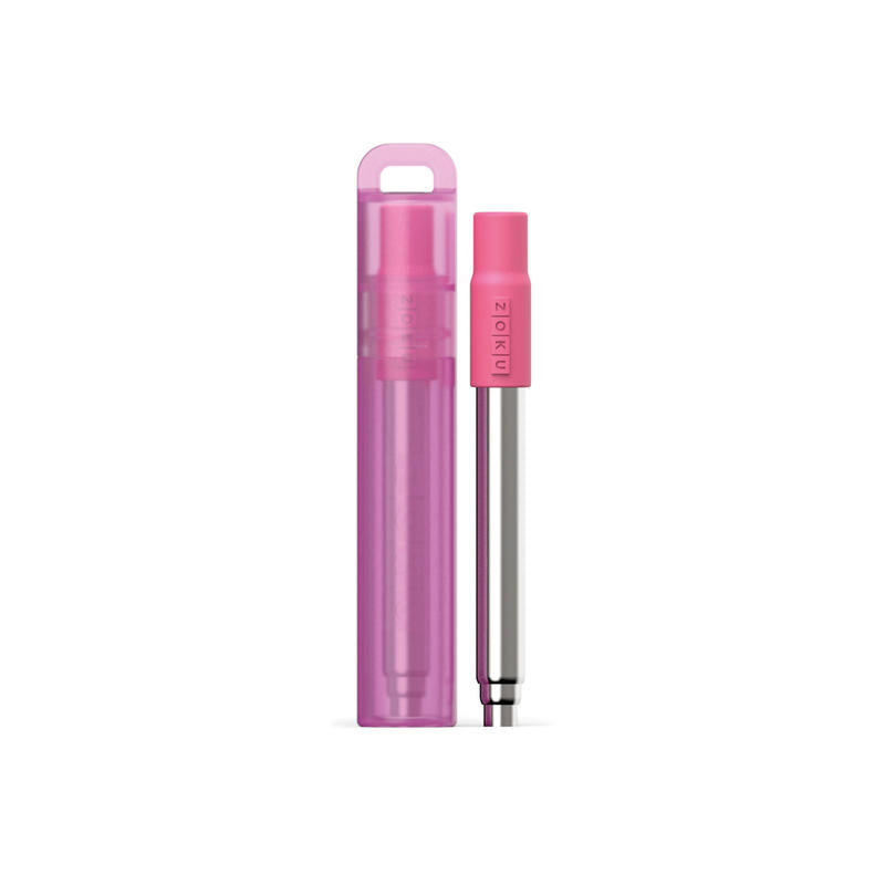 Piccola cannuccia telescopica in acciaio inox portatile e riutilizzabile, ideata per sostituire le cannucce di plastica monouso. Ideale da portare con sè ovunque. La confezione contiene: una cannuccia, una custodia, un anello portachiavi e una spazzola per la pulizia. In negozio e online su tuttochic.it