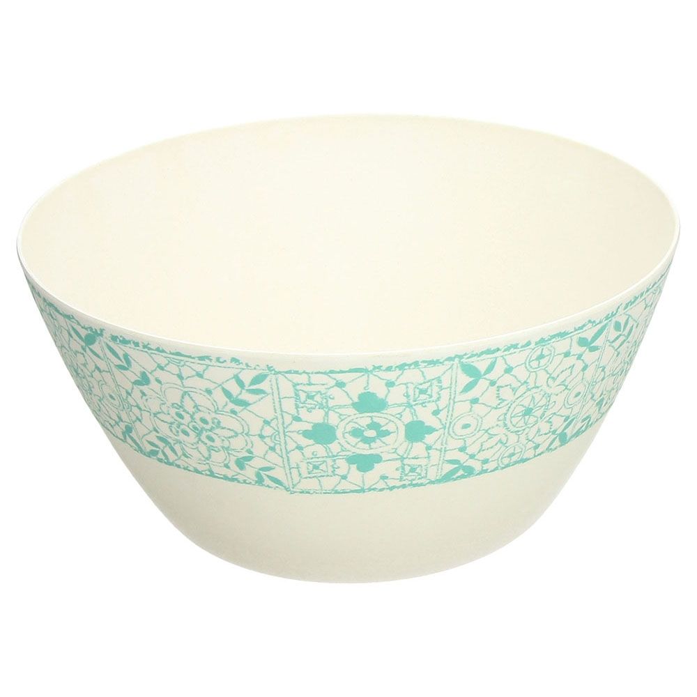 Insalatiera tonda in fibra di Bambù decorata. Dimensioni: cm 25,5 x 12 h Per alimenti, lavabile in lavastoviglie. In negozio e online su tuttochic.it
