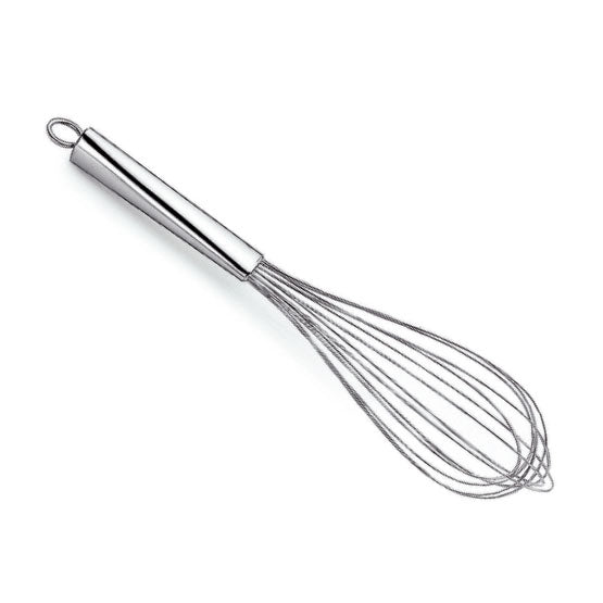 Frusta grande in acciaio inox cm. 30. Professionali, maneggevoli e pratici, un aiuto ideale in cucina, sono adatti per la preparazione di tutte le ricette. In negozio e online su tuttochic.it