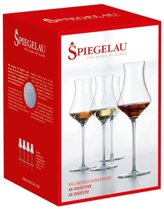 Set di 4 calici da liquore in vetro cristallino. Dimensioni: mm 74 x 21 h - Capacità: 190 ml. In negozio e online su tuttochic.it