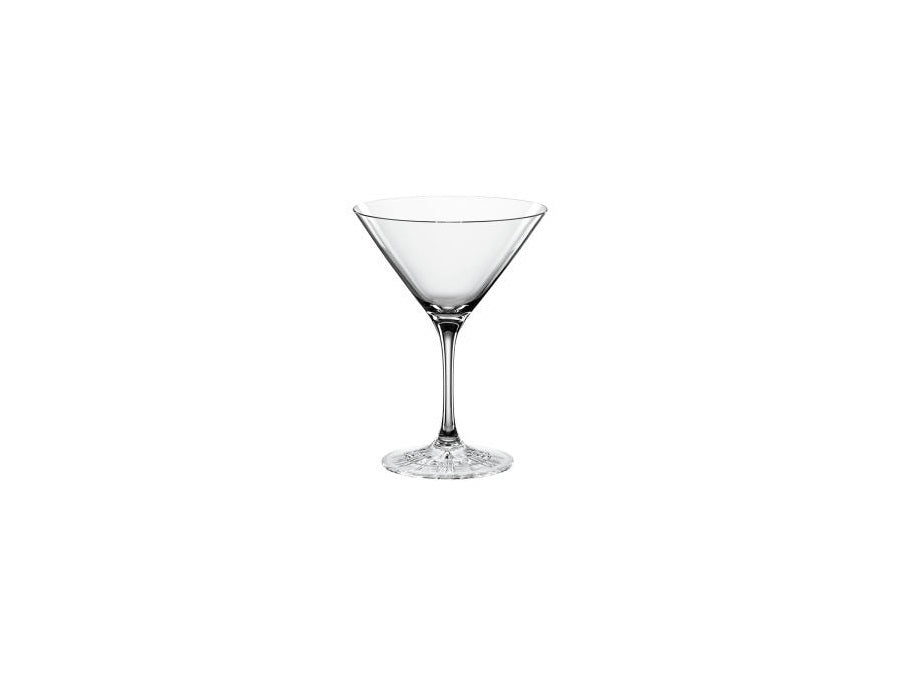 Set di 4 coppe Martini Cocktail in vetro cristallino lavorato. Dimensioni: mm 103 x 140 h - Capacità: 165 ml Lavabile in lavastoviglie. In negozio e online su tuttochic.it