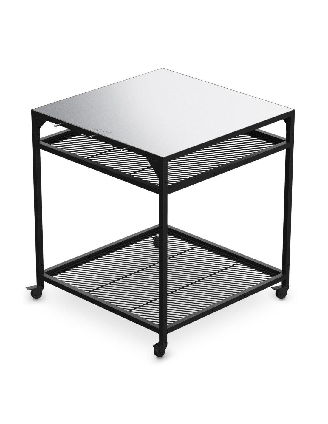 Sistema di tavoli modulari appositamente progettato per la gamma di forni per pizza di Ooni e i diversi accessori. • Materiale: Acciaio al carbonio verniciato a polvere e acciaio inox • Dimensioni: 80 x 80 x 90 cm • Peso: 26 Kg. In negozio e online su tuttochic.it