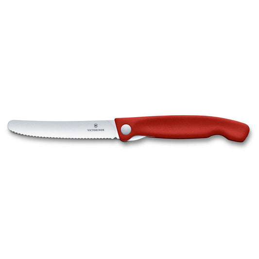 Coltello per verdure realizzato in Svizzera con filo ondulato Con lama in acciaio inossidabile che si ripiega in tutta sicurezza nel manico Coltello pratico, compatto e versatile per sbucciare e affettare frutta e verdura Lunghezza della lama cm 11 Lavabile in lavastoviglie
