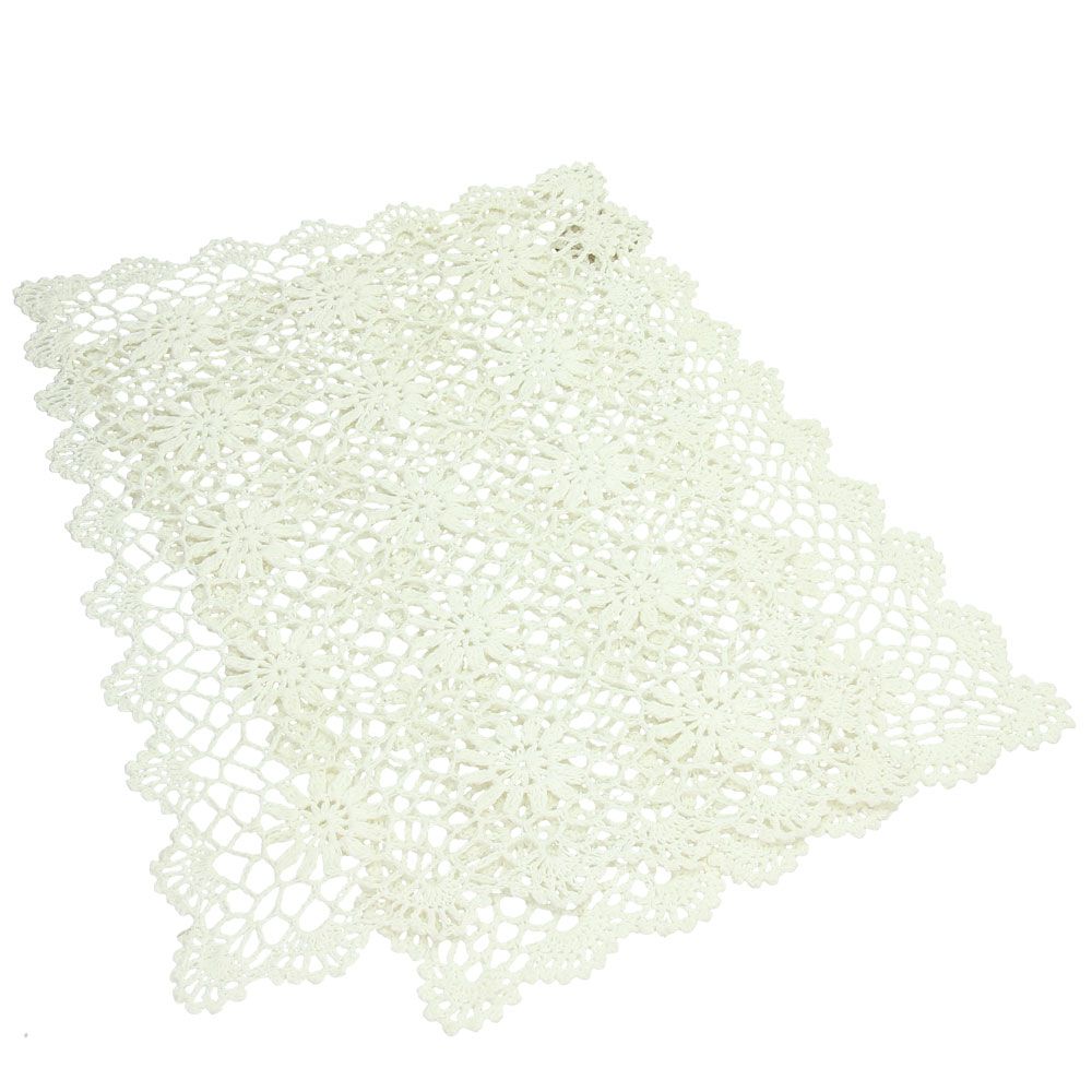 Set di 2 tovagliette rettangolari in cotone inamidato effetto pizzo. Dimensioni: cm 39 x 45. In negozio e online su tuttochic.it