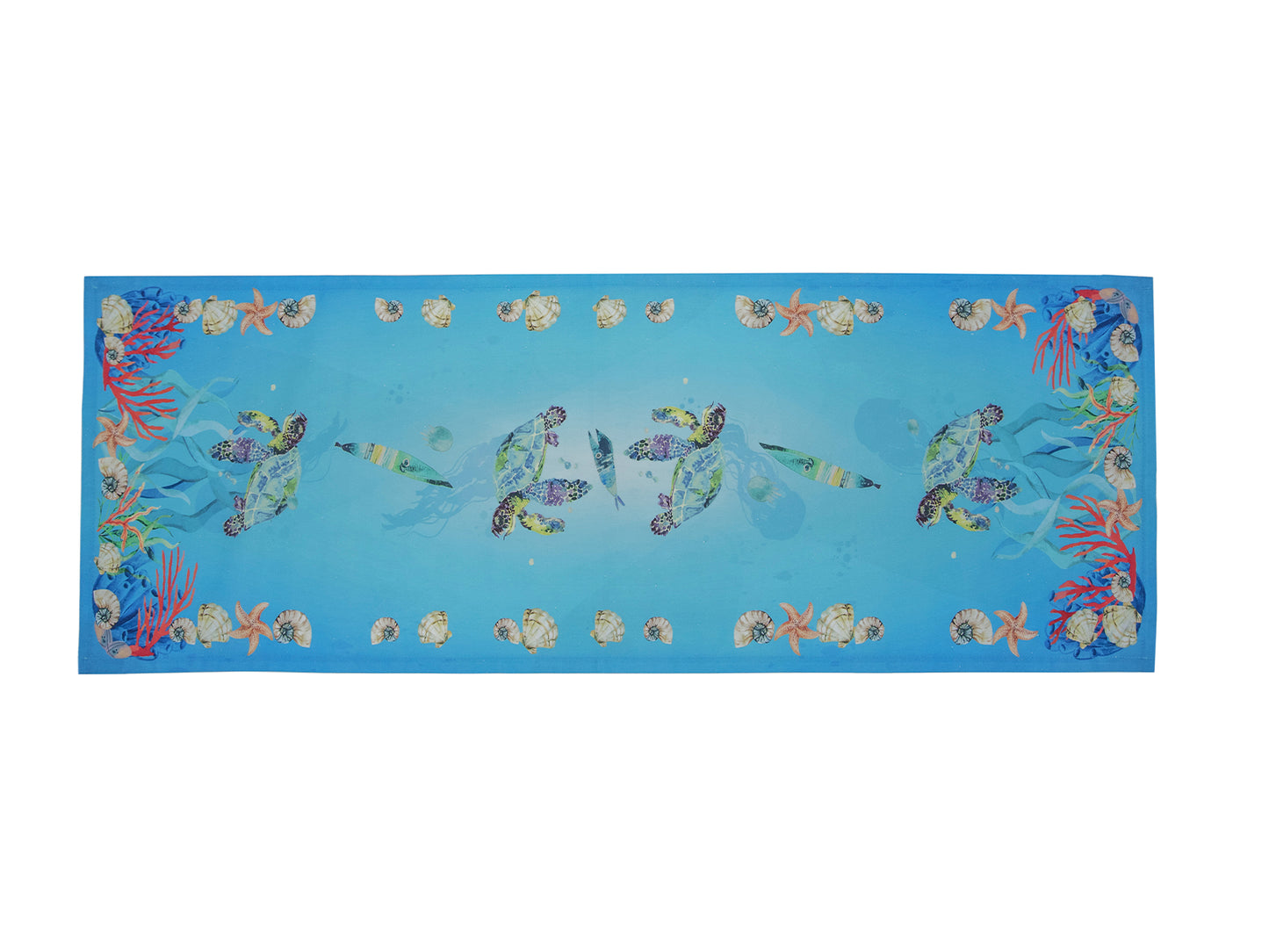 Runner in puro cotone con decoro marino "Sorrento" Dimensioni: cm 50 x 150 Made in Italy. In negozio e online su tuttochic.it