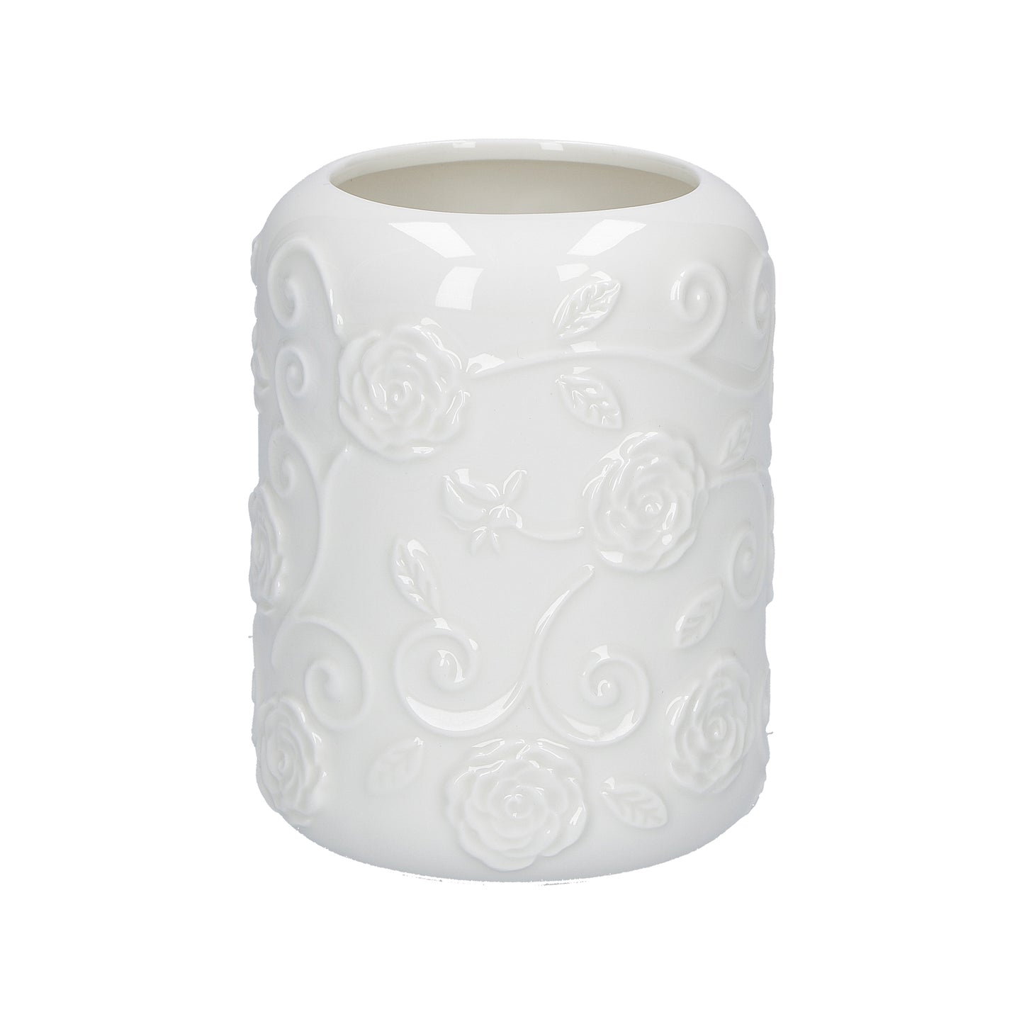 Porta spazzolini da bagno in porcellana. Accessori da bagno per rendere casa speciale. Dimensioni: Ø 8,5; h11 cm Lavabile in lavastoviglie. In negozio e online su tuttochic.it