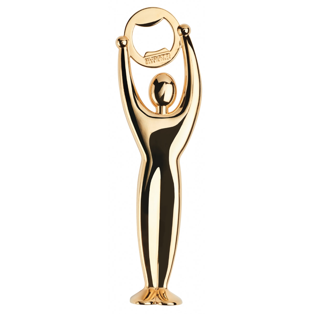 Uno splendido utensile che diventa una superba idea regalo. Gym, l'apribottiglia, si veste di un'elegante finitura gold 24 kt per soddisfare i gusti più esigenti. Realizzato in zama placcata oro 24 kt. Si consiglia di lavare a mano. In negozio e online su tuttochic.it