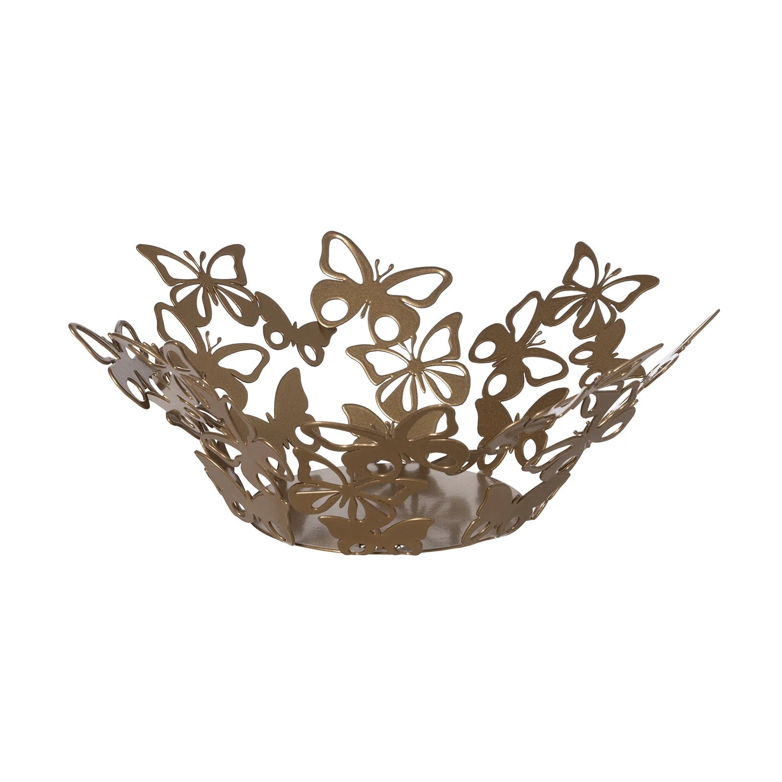 Il centrotavola Farfalloso è un oggetto esclusivo in metallo verniciato. Composto da una sinfonia di farfalle con ali traforate. Dimensioni: 31 x 12 H cm Prodotto in Italia. In negozio e online su tuttochic.it