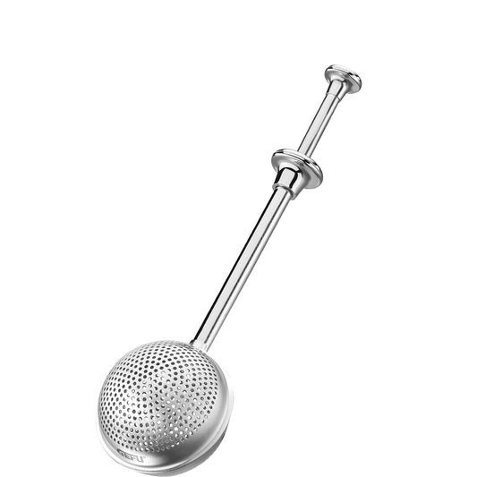 ideale per la preparazione di tè sfuso• sfera ad apertura facile grazie al manico scorrevole•  adatto anche per erbe e spezie• dimensioni: cm 17,2 x 5• acciaio inox pregiato / resina Lavabile in lavastoviglie. In negozio e online su tuttochic.it