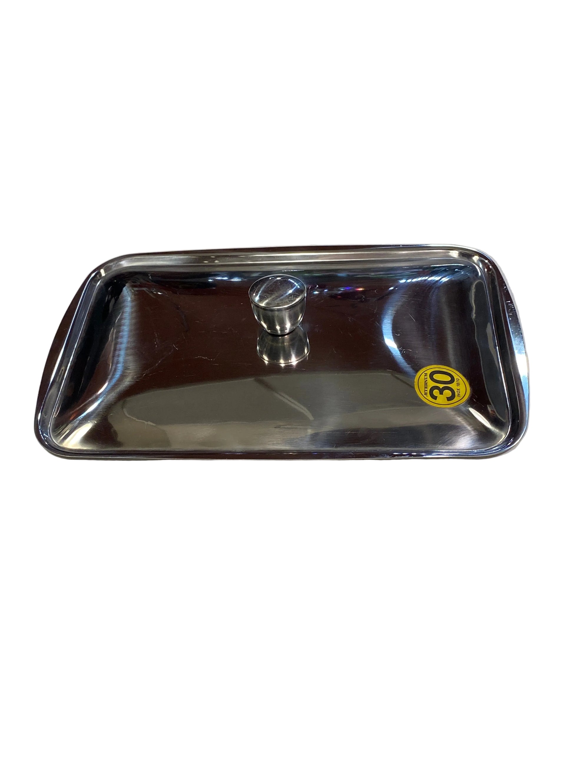 Coperchio rettangolare Aeternum professionale in acciaio inox per teglie e rostiere da forno 30x20 cm.