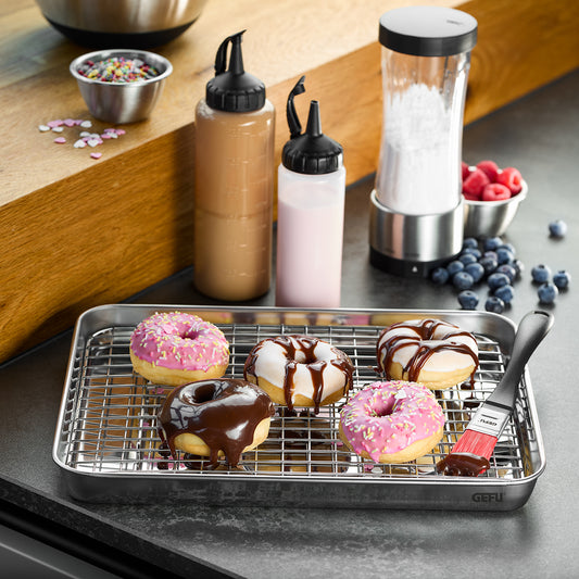 Teglia da forno Gefu VARIADO con griglia in acciaio inox – 40,5 cm – multifunzione