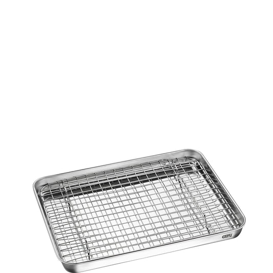 Teglia da forno Gefu VARIADO con griglia in acciaio inox – 31,5 cm – multifunzione