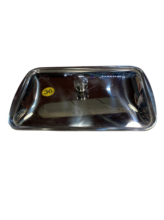 Coperchio rettangolare Aeternum professionale in acciaio inox per teglie e rostiere da forno 36x23 cm.