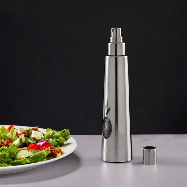 Oliera e spruzzatore per aceto Zeus Olipac da 150 ml in acciaio inox lucido a specchio con finestra a oliva