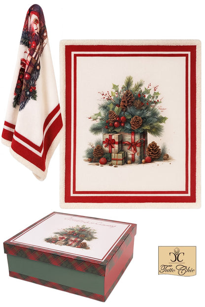 Plaid natalizio con scatola regalo – Nuvole di Stoffa
