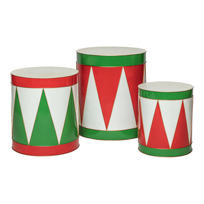 Set tamburi decorativi natalizi in metallo Timstor