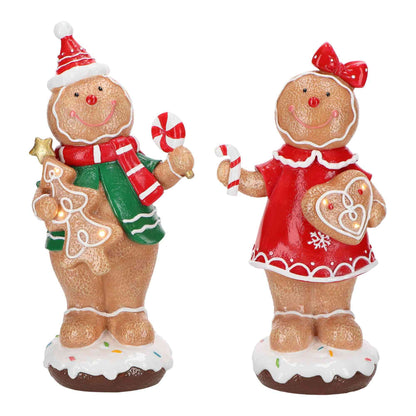 set Gingerbread Boy e Girl con LED Timstor