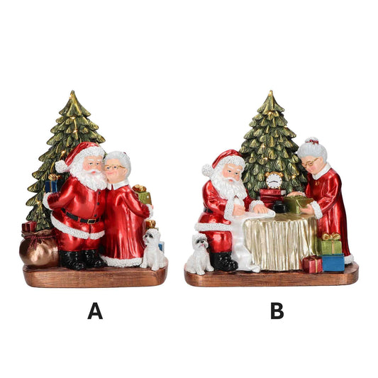 Coppia Babbo e Mamma Natale con LED