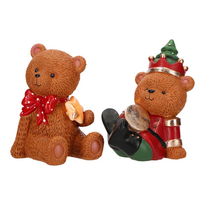 Set orsetti natalizi seduti con LED Timstor