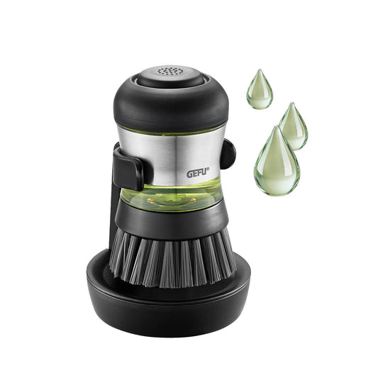 Spazzola lavapiatti Gefu SWIFT con dispenser detersivo e sgocciolatoio – 12 cm
