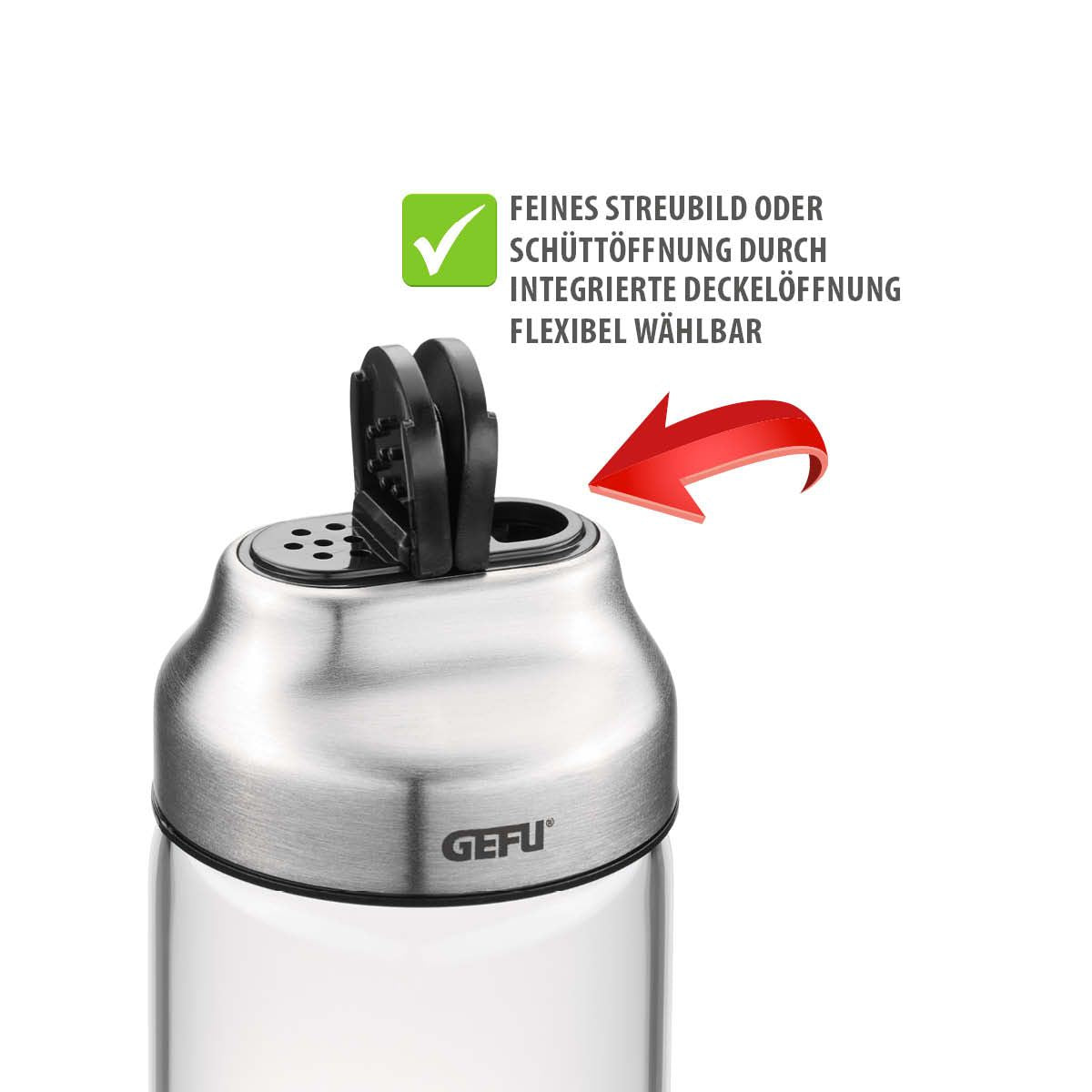 Portaspezie girevole KIPPO con 6 contenitori in vetro per spezie ed erbe apertura del coperchio a cerniera. dimensioni Ø 17,3 cm, alt. 15,8 cm• vetro borosilicato / acciaio inox pregiato / resina / silicone. In negozio e online su tuttochic.it
