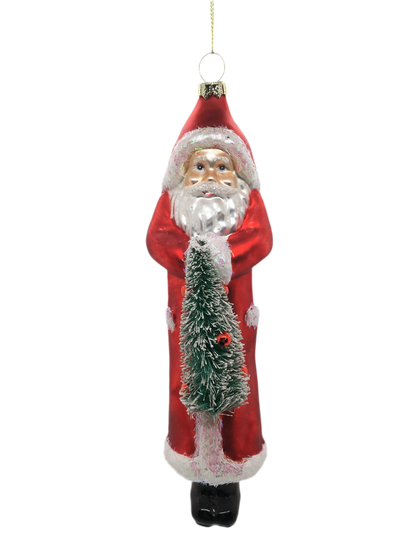 Decoro per albero di Natale Babbo Natale in vetro decorato cm. 20 x 5. . In negozio e online su tuttochic.it