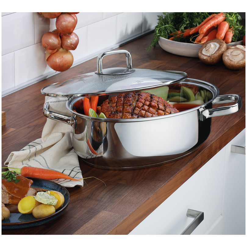 Teglia gourmet PISA 38 cm Küchenprofi con coperchio in vetro e griglia