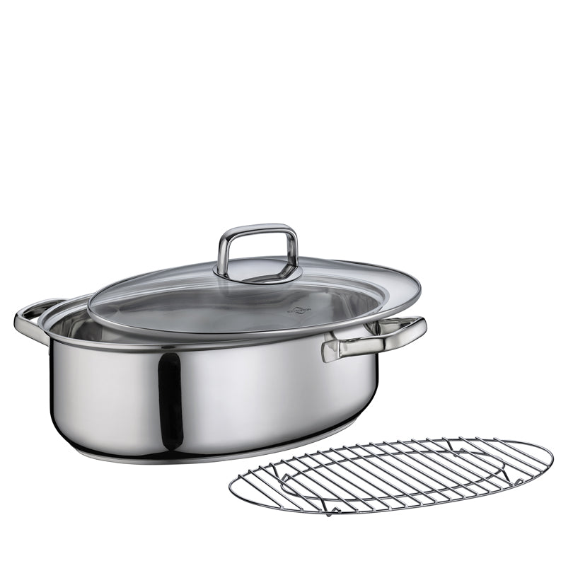 Teglia gourmet PISA 38 cm Küchenprofi con coperchio in vetro e griglia