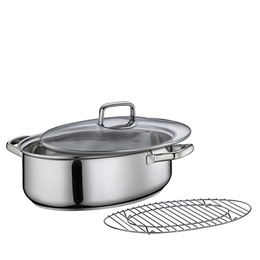 Teglia gourmet PISA 38 cm Küchenprofi con coperchio in vetro e griglia