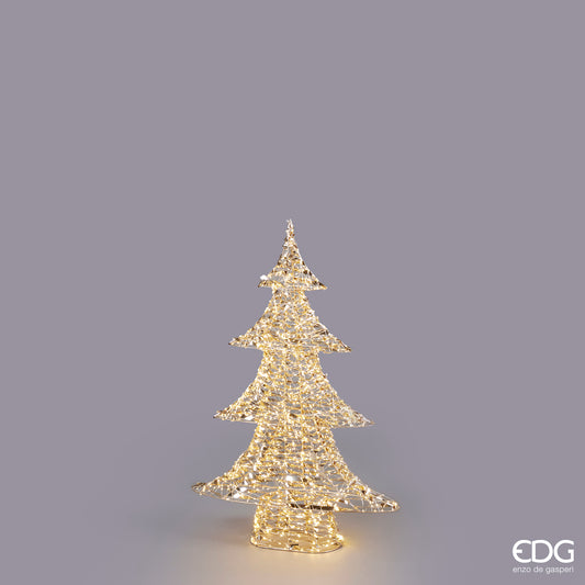 Albero di Natale in metallo di colore oro con 960 microled, alto cm 78 e largo cm 54. Uso interno ed esterno (non direttamente alle intemperie)Input/alimentazione: 220 V - AC. 50-60Hz Output/potenza 31V 6WGrado protezione IP44 Lunghezza cavo 5 metri Luci fisse con Timer. In negozio e online su tuttochic.it