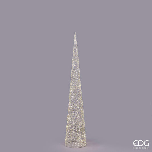 Albero di Natale a forma di cono con 960 led realizzato in metallo color oro chiaro e decorato con perline diametro cm 34 x 180 h. In negozio e online su tuttochic.it
