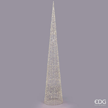 Albero di Natale a forma di cono con 1800 led realizzato in metallo color oro chiaro e decorato con perline diametro cm 45 x 280 h. In negozio e online su tuttochic.it