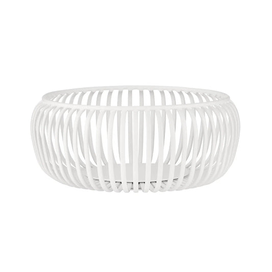 Ciotola decorativa LITO taglia S di Blomus in acciaio verniciato a polvere colore bianco o nomad, diametro 20 cm.
