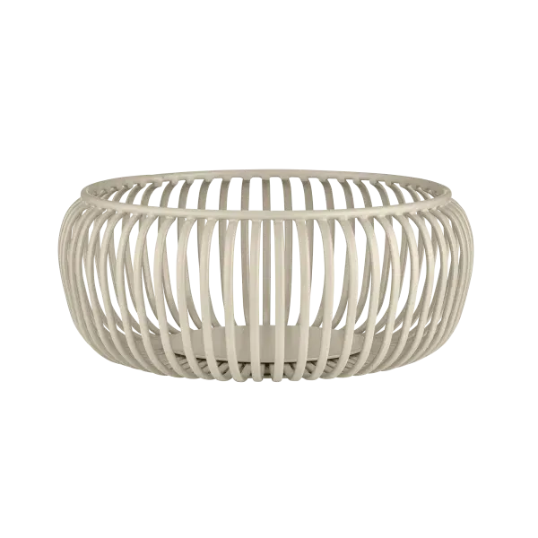 Ciotola decorativa LITO taglia S di Blomus in acciaio verniciato a polvere colore bianco o nomad, diametro 20 cm.
