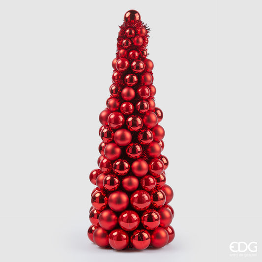 Topiary è un totem decorativo natalizio, decorato con 120 palline di diverse misure in plastica di colore rosso. Dimensioni: Ø cm 25 x 65 h. In negozio e online su tuttochic.it