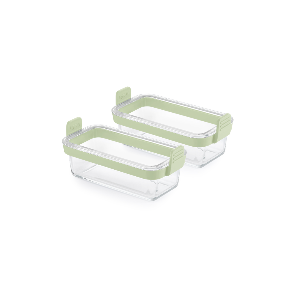 Set cestelli vetro Lekuè con manici in silicone per friggitrice ad aria